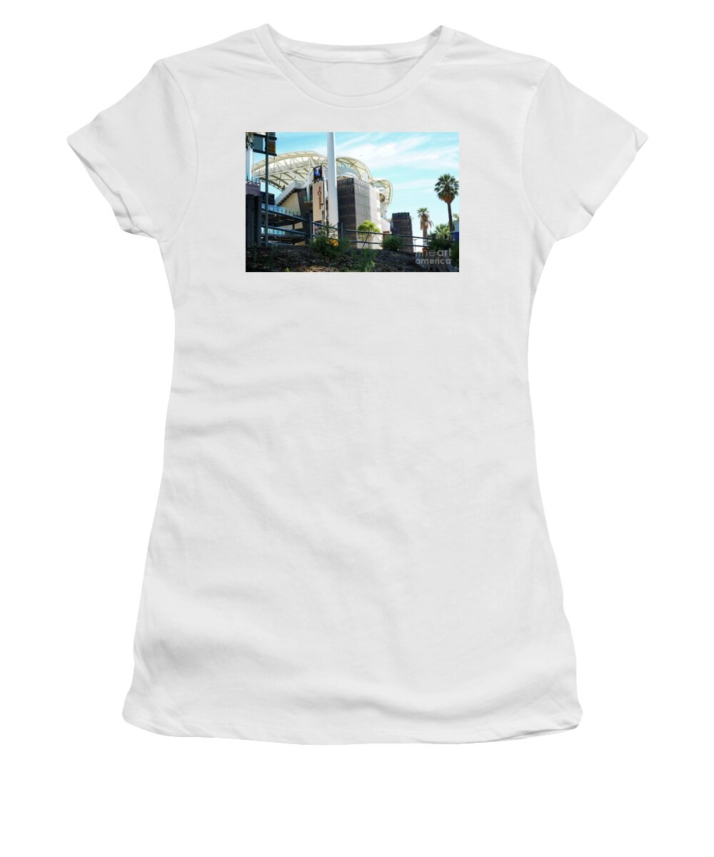 Adelaide Women's T-Shirt featuring the photograph Adelaide Oval Stadium, South Australia. by Milleflore Images