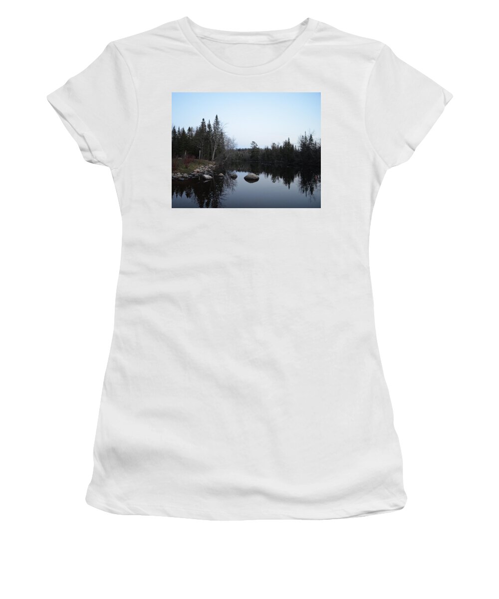 Serene Sunset Women's T-Shirt featuring the photograph Afternoon across the Water by Maggy Marsh