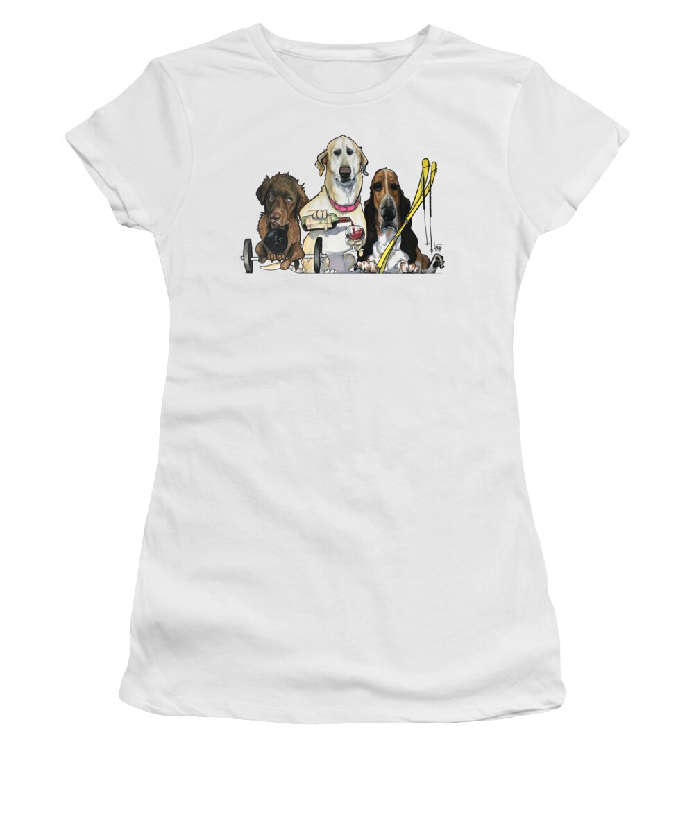 Aidman Women's T-Shirt featuring the drawing Aidman 4830 by Canine Caricatures By John LaFree