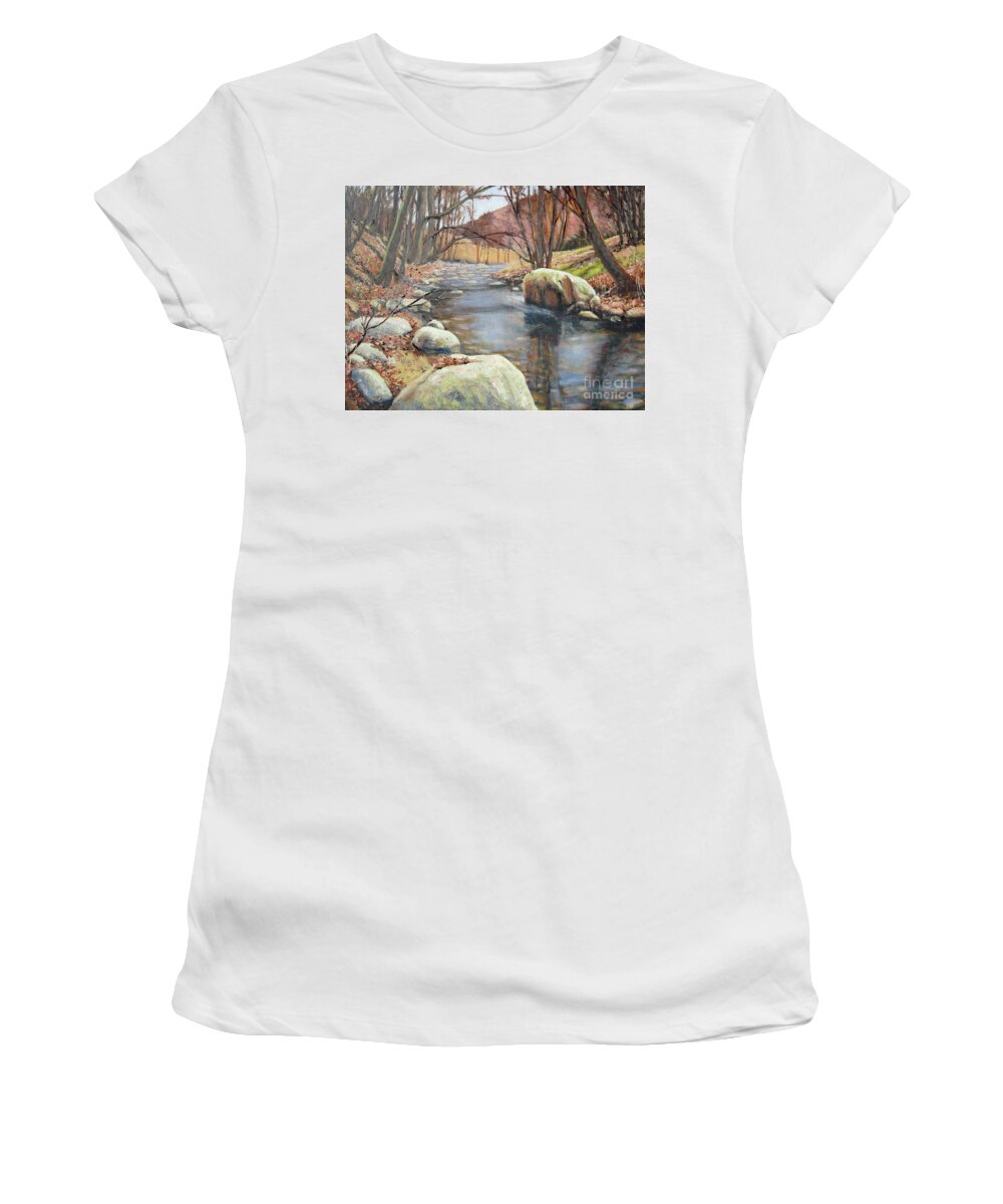Water Women's T-Shirt featuring the painting Almost Winter by Shirley Braithwaite Hunt