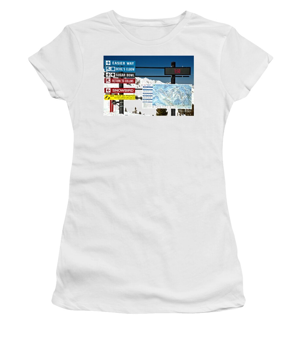 Alta Women's T-Shirt featuring the photograph Alta Snowbird Connection by Adam Jewell