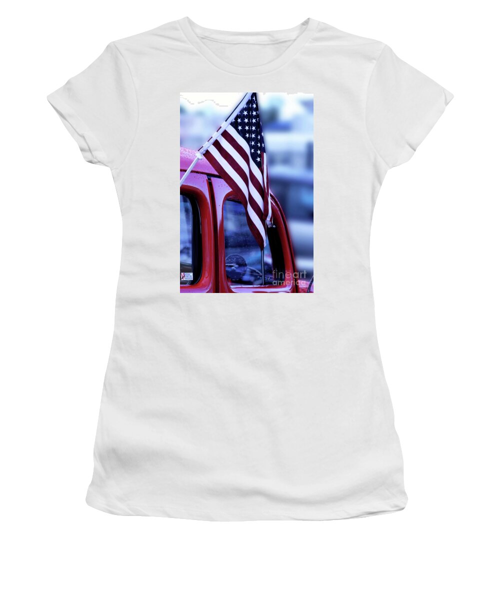 American Flag Women's T-Shirt featuring the photograph Americana by Terri Brewster