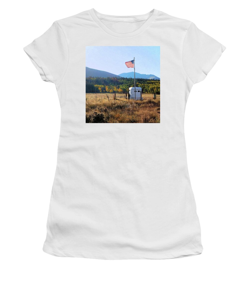 Mountains Women's T-Shirt featuring the photograph America's Mountain West by Karen Stansberry