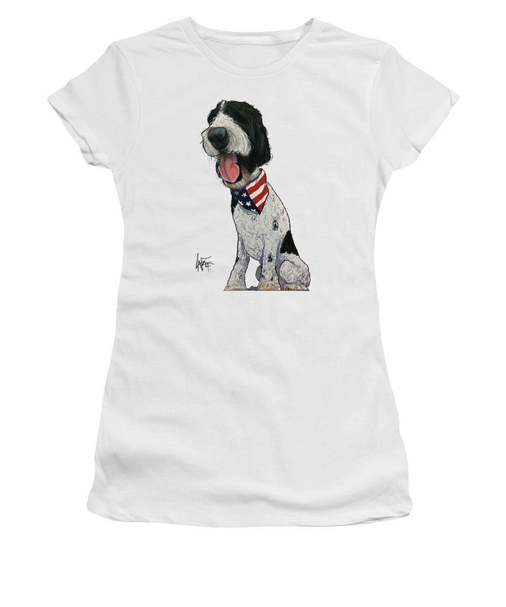 Aronson Women's T-Shirt featuring the drawing Aronson 5240 by Canine Caricatures By John LaFree