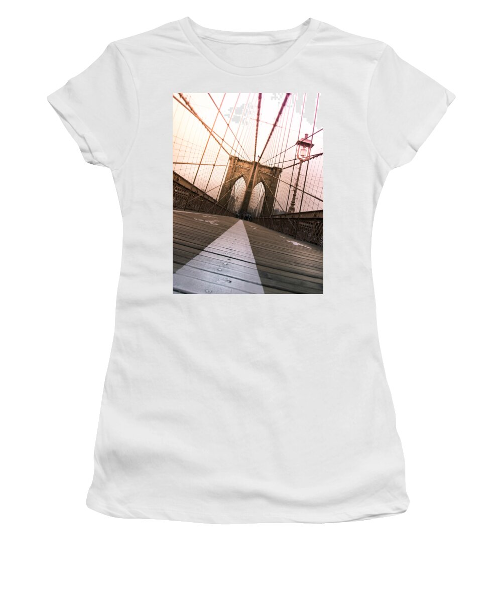 Brooklyn Women's T-Shirt featuring the photograph Brooklyn Bridge, New York City by Nicklas Gustafsson