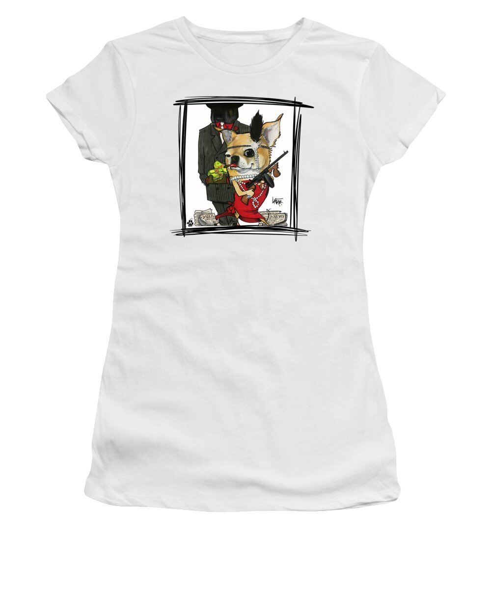 Wise Women's T-Shirt featuring the drawing Wise 5055 by Canine Caricatures By John LaFree