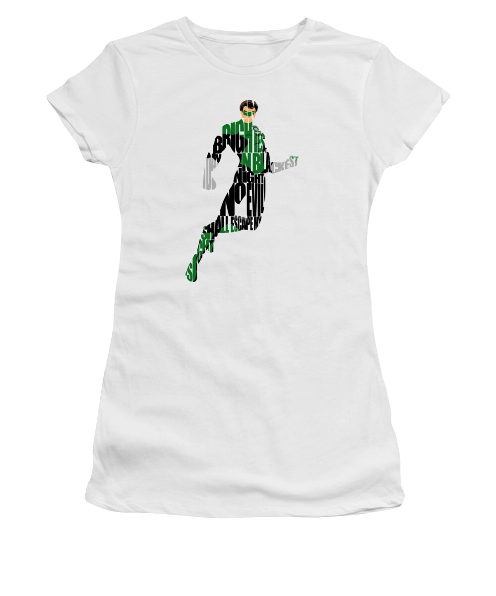 Green Lantern Women's T-Shirt featuring the digital art Green Lantern by Inspirowl Design