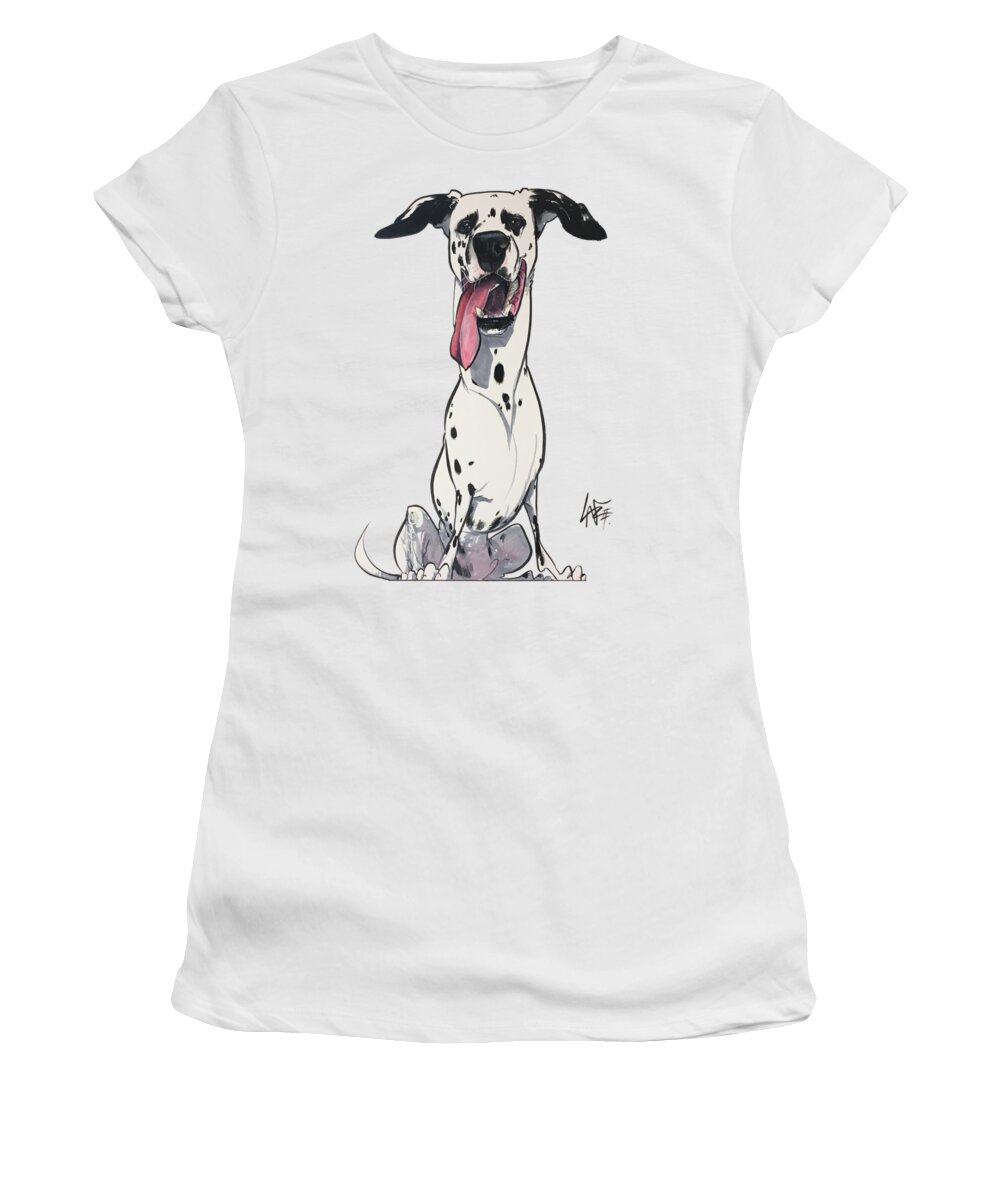 Bartlett Women's T-Shirt featuring the drawing Bartlett 5171 by Canine Caricatures By John LaFree