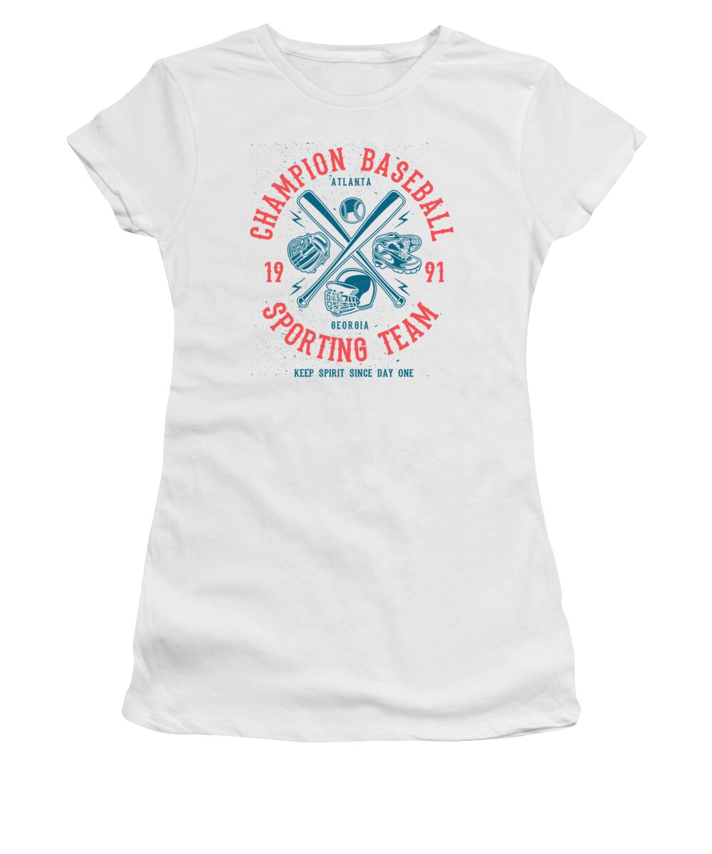 Baseball Women's T-Shirt featuring the digital art Baseball T-shirt by Long Shot
