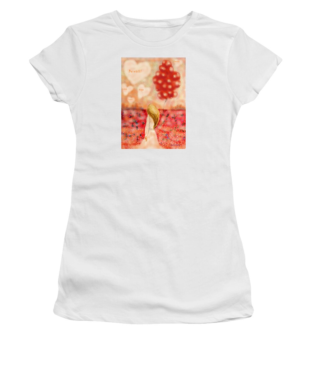 Get Well Card Women's T-Shirt featuring the digital art Be Well by Angela Davies