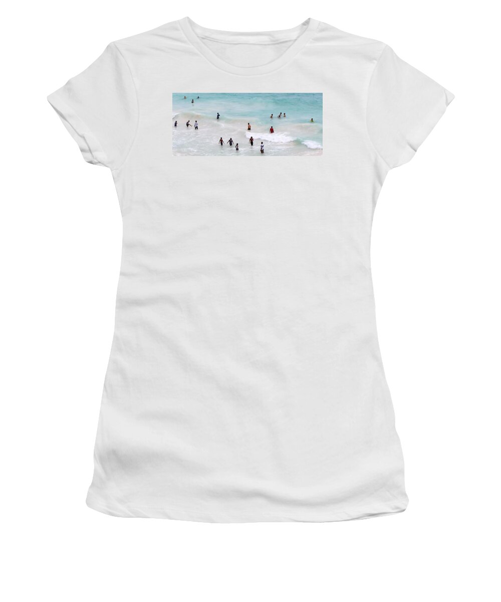 Beach Women's T-Shirt featuring the photograph Beach People by FD Graham
