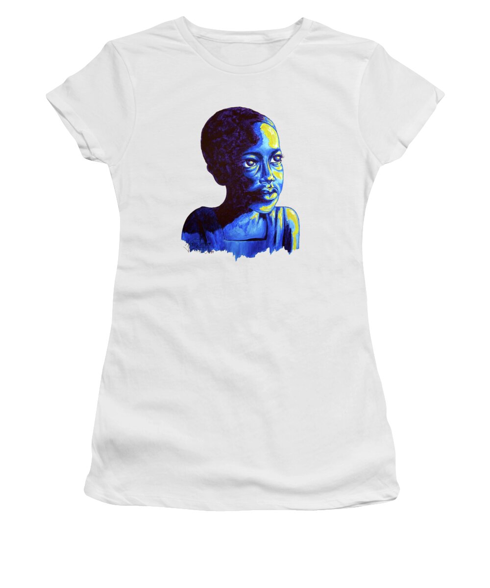 Boy Women's T-Shirt featuring the painting Boy dreams by Konni Jensen