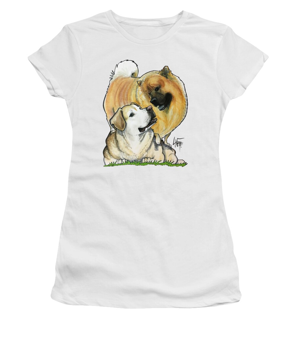 Boyd Women's T-Shirt featuring the drawing Boyd 4431 by Canine Caricatures By John LaFree