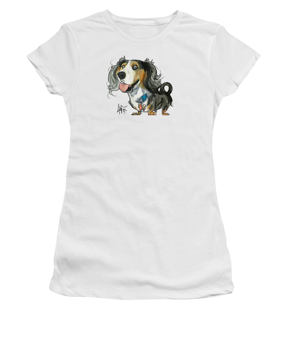 Brandeberry 4443 Women's T-Shirt featuring the drawing Brandeberry 4443 by Canine Caricatures By John LaFree