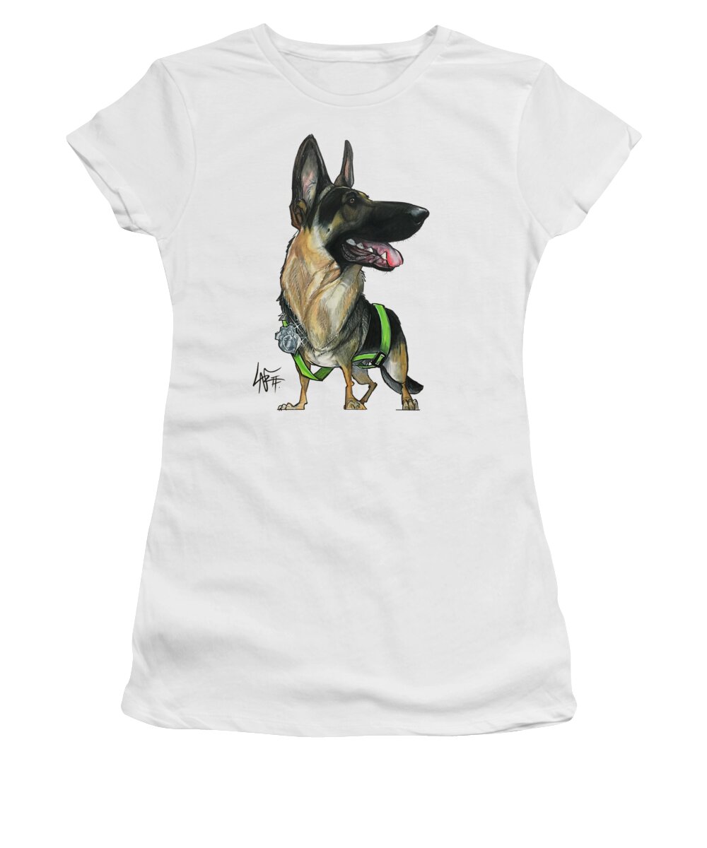 Brice Women's T-Shirt featuring the drawing Brice 5148 by Canine Caricatures By John LaFree