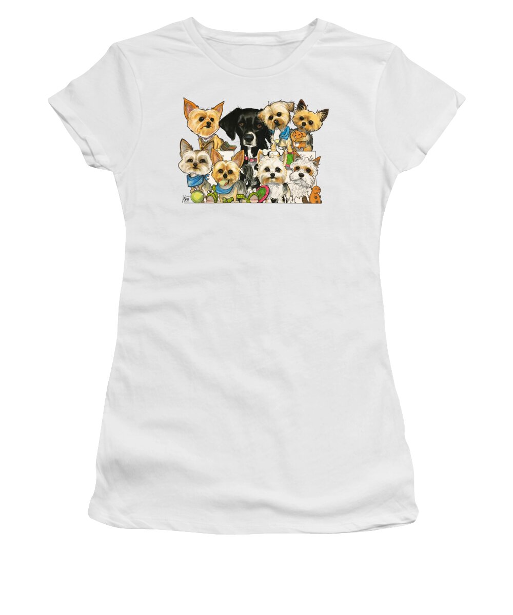 Brown 4449 Women's T-Shirt featuring the drawing Brown 4449 by Canine Caricatures By John LaFree