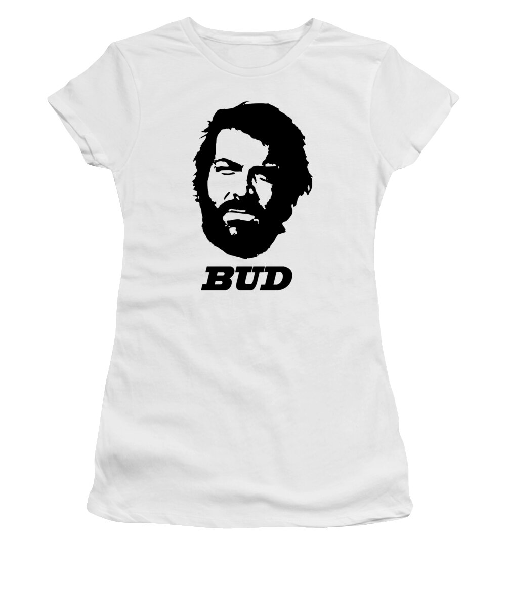Bud Spencer Women's T-Shirt featuring the digital art Bud Spcencer Minimalistic Pop Art by Filip Schpindel