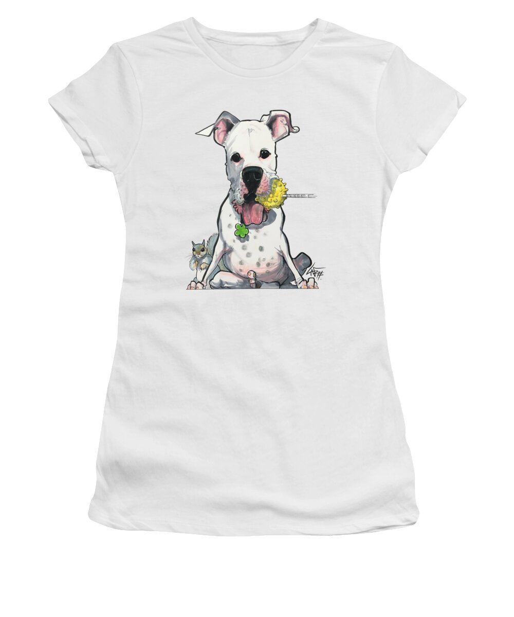 Burkett 4761 Women's T-Shirt featuring the drawing Burkett 4761 by Canine Caricatures By John LaFree