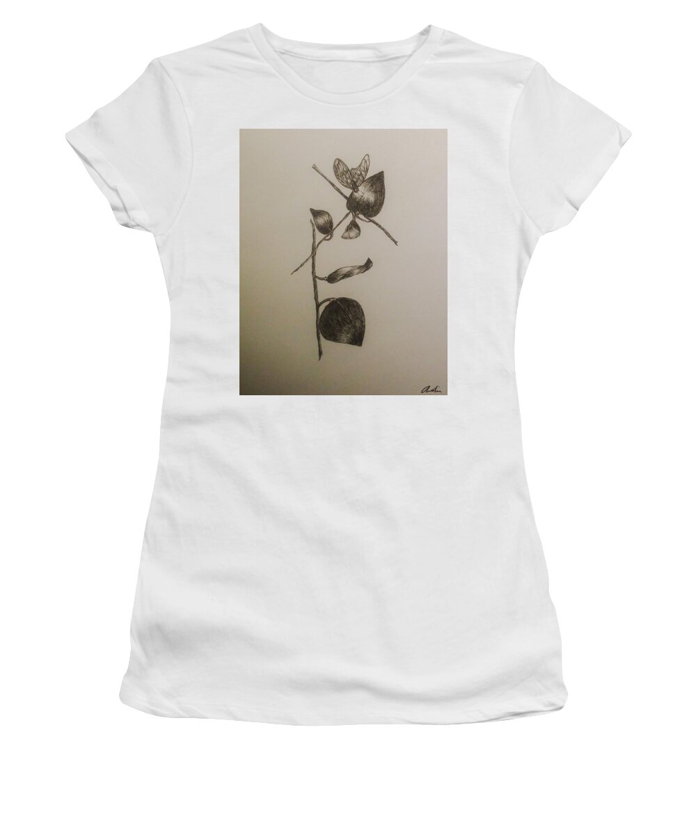 Wall Art Women's T-Shirt featuring the drawing Butterfly by Callie E Austin