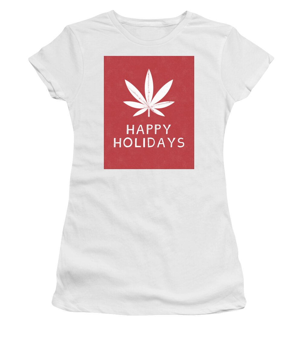 Cannabis Women's T-Shirt featuring the digital art Cannabis Christmas- Art by Linda Woods by Linda Woods
