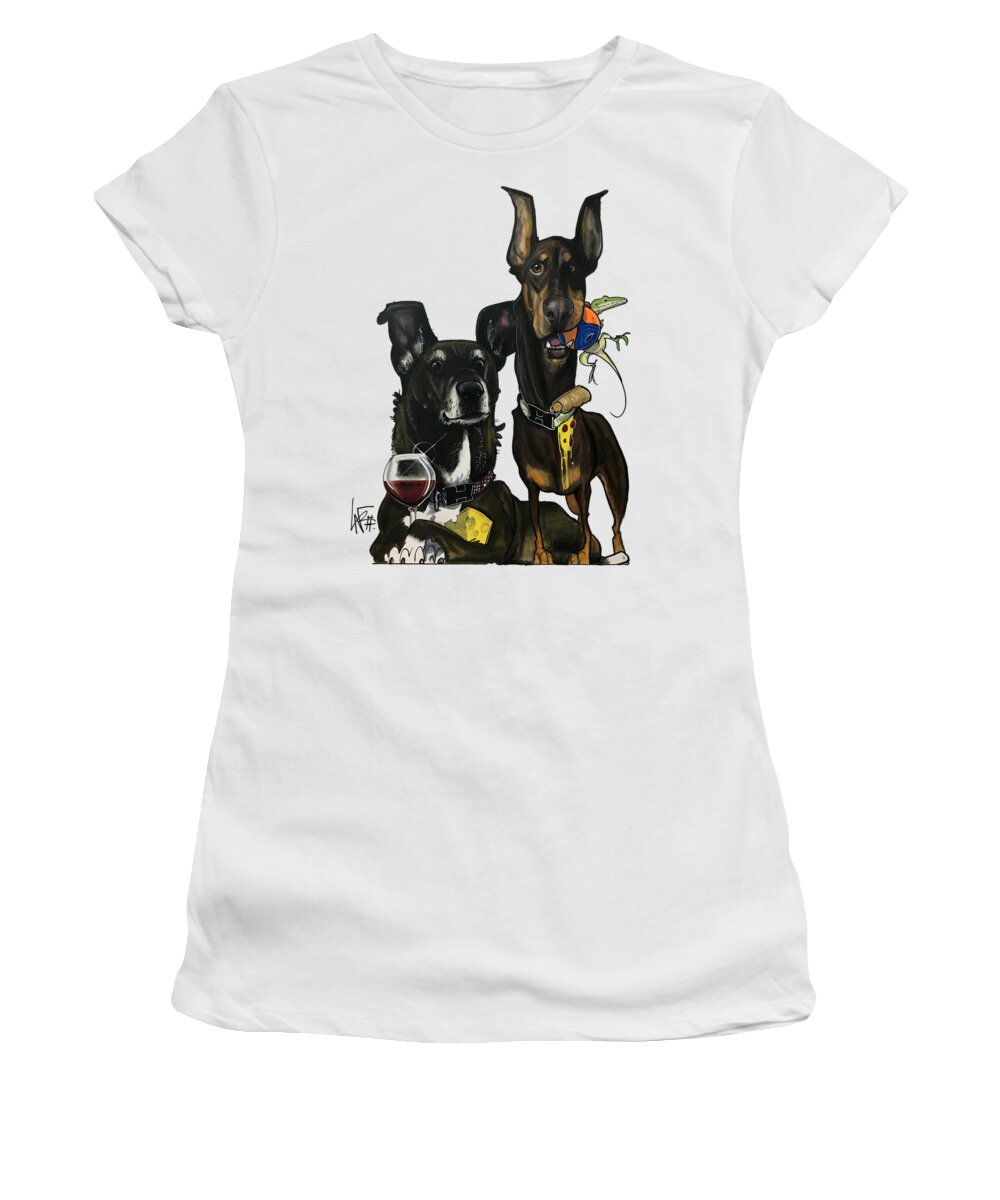 Carter Women's T-Shirt featuring the drawing Carter 5016 by Canine Caricatures By John LaFree