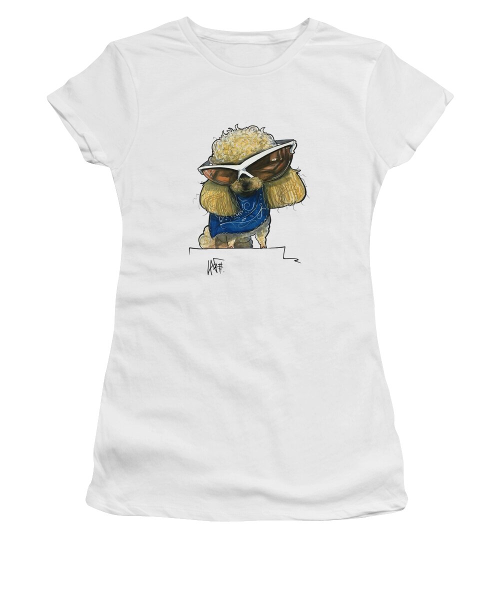 Cartwright 4547 Women's T-Shirt featuring the drawing Cartwright 4547 by Canine Caricatures By John LaFree