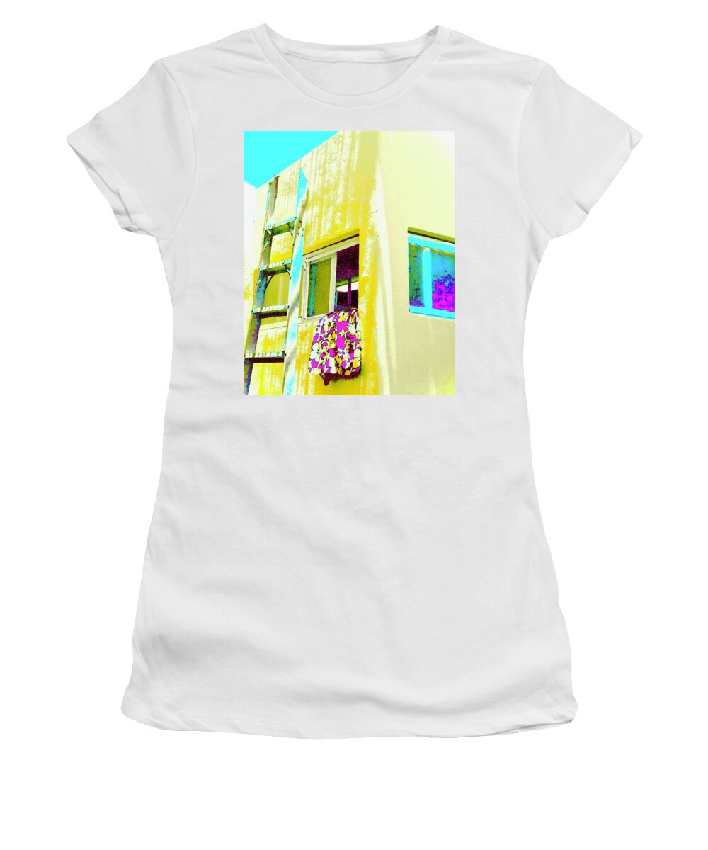 Rapunzel's Summer Home Women's T-Shirt featuring the photograph Casita de Rapunzel No. Uno by Debra Grace Addison