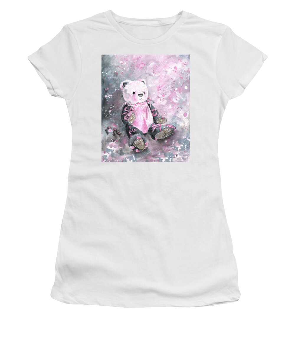 Teddy Women's T-Shirt featuring the painting Charlie Bear Sylvia by Miki De Goodaboom