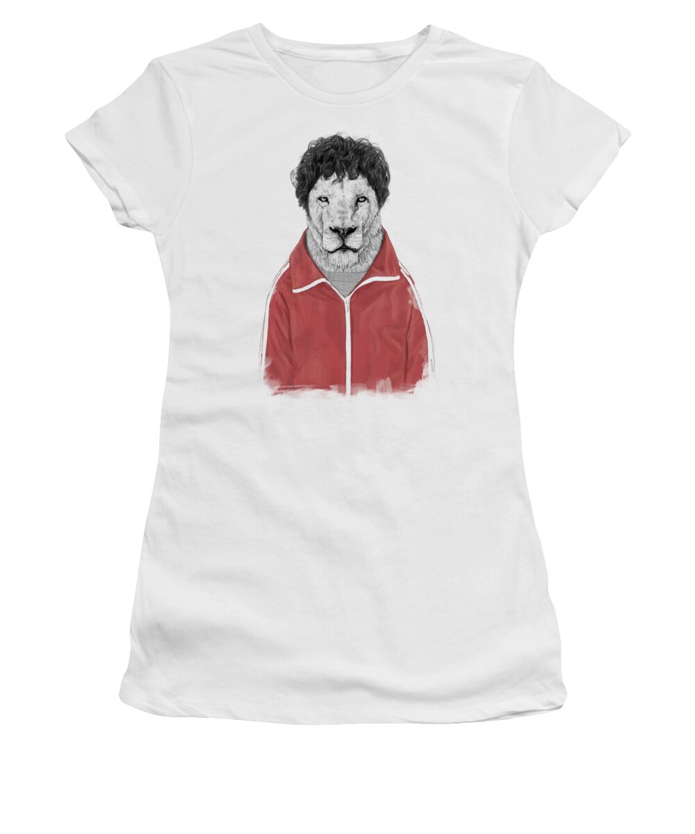 Lion Women's T-Shirt featuring the drawing Chas by Balazs Solti