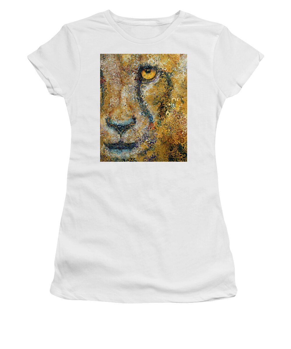 Cat Women's T-Shirt featuring the painting Cheetah by Michael Creese