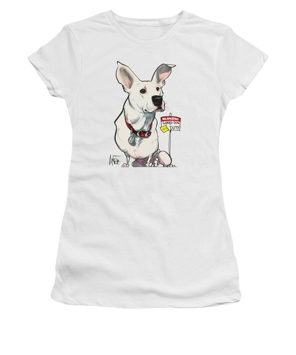 Chester 4515 Women's T-Shirt featuring the drawing Chester 4515 by Canine Caricatures By John LaFree