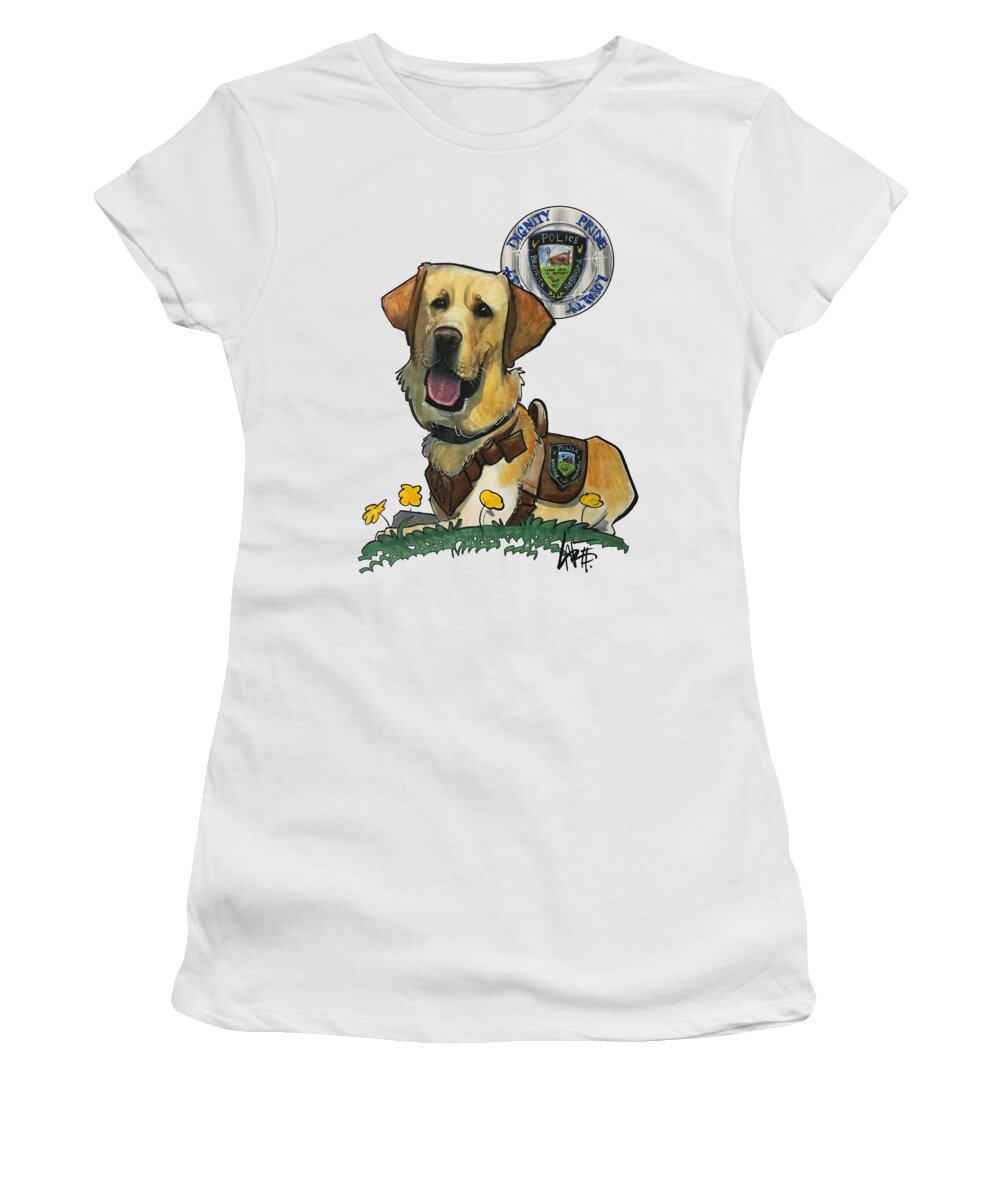 Chisano Women's T-Shirt featuring the drawing Chisano 4372 by Canine Caricatures By John LaFree