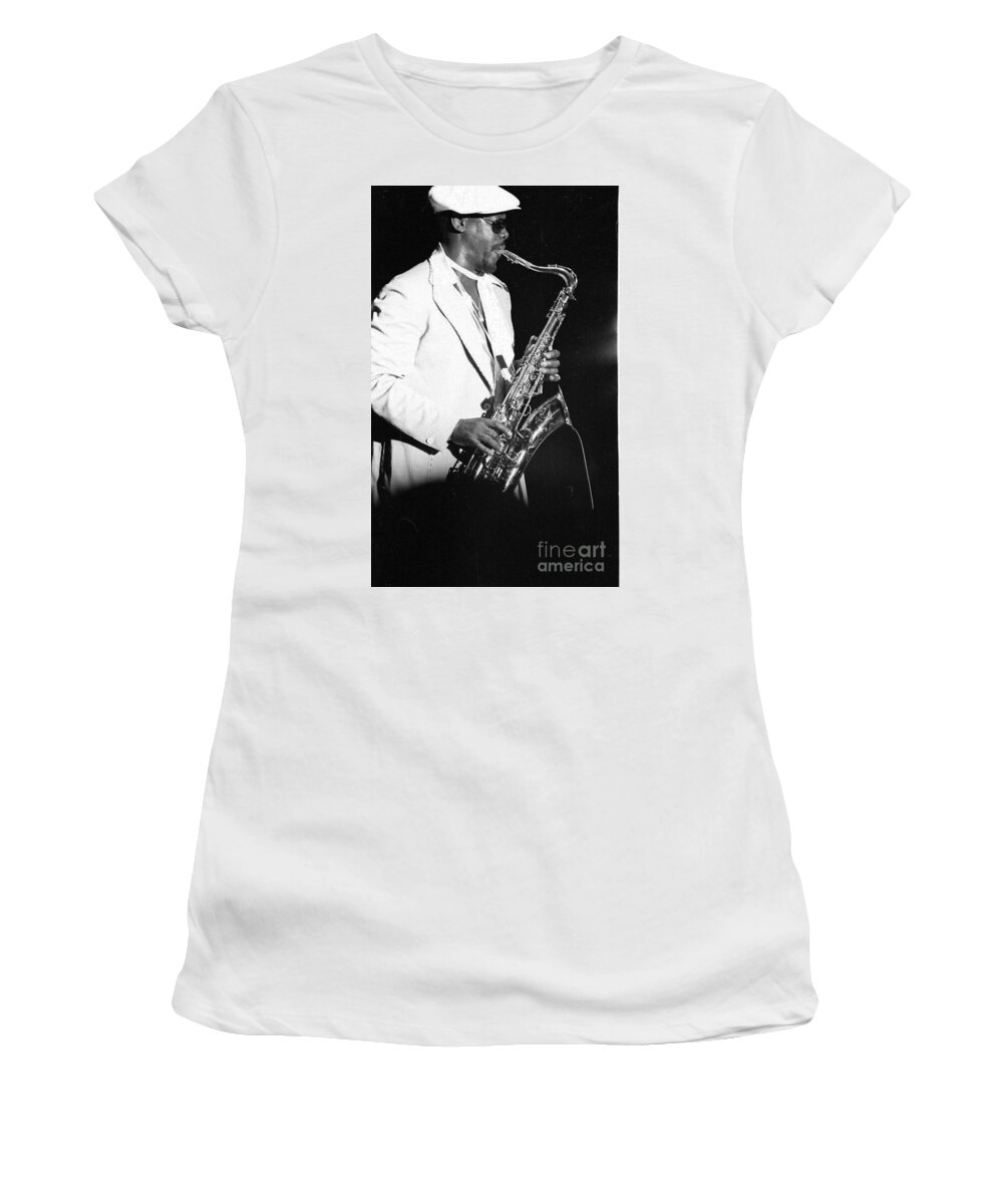 Clarence Clemons Women's T-Shirt featuring the photograph Clarence Clemons by Marc Bittan
