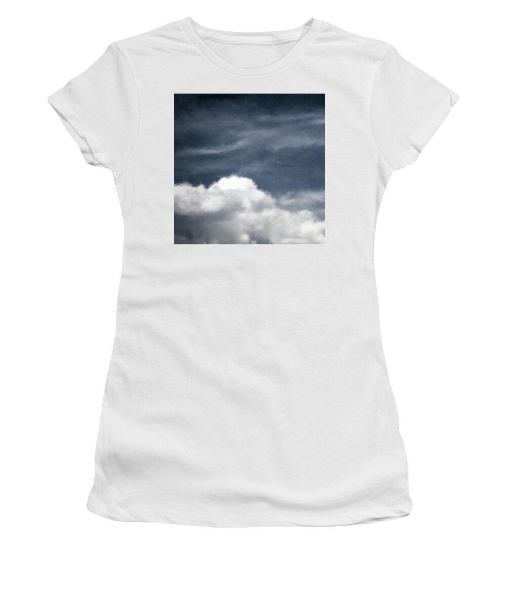 Clouds Women's T-Shirt featuring the mixed media Clouds 4- Art by Linda Woods by Linda Woods