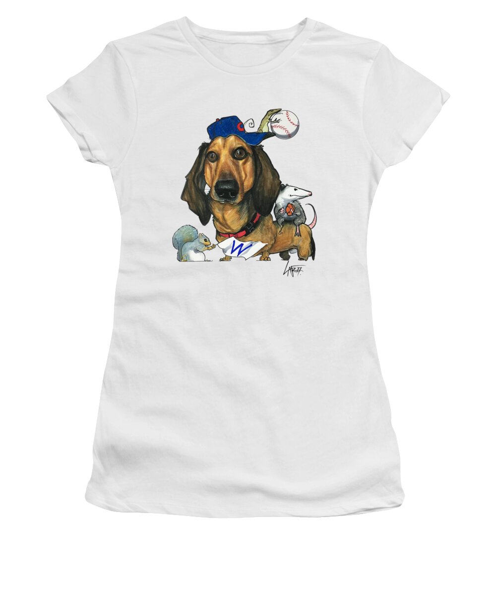 Colravy 4748 Women's T-Shirt featuring the drawing Colravy 4748 by Canine Caricatures By John LaFree