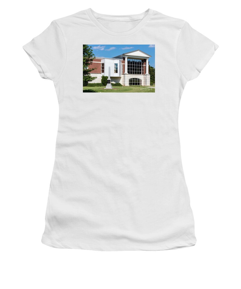 Columbia County Main Library - Evans Ga Women's T-Shirt featuring the photograph Columbia County main Library - Evans GA by Sanjeev Singhal
