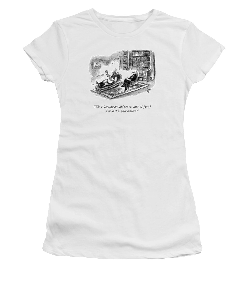 Cctk Women's T-Shirt featuring the drawing Coming Around The Mountain by Frank Cotham