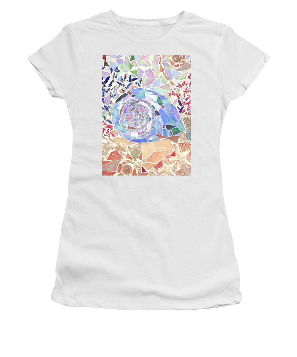 Seashell Women's T-Shirt featuring the glass art Coral and Seashell by Jan Marvin