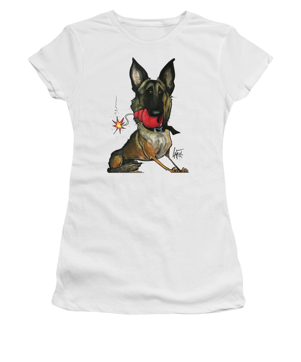 Corrado Women's T-Shirt featuring the drawing Corrado 4401 by Canine Caricatures By John LaFree