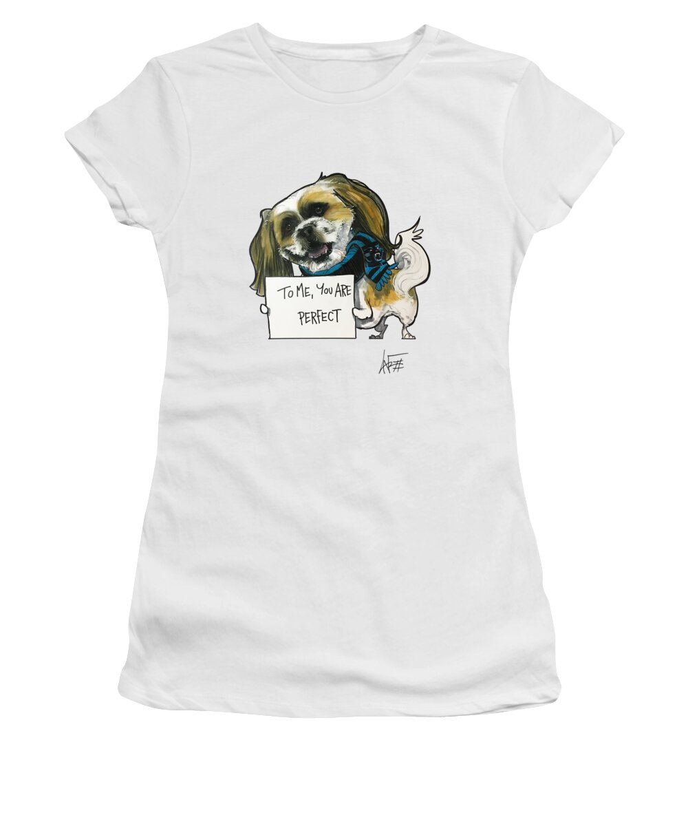 Damous 4367 Women's T-Shirt featuring the drawing Damous 4367 by Canine Caricatures By John LaFree