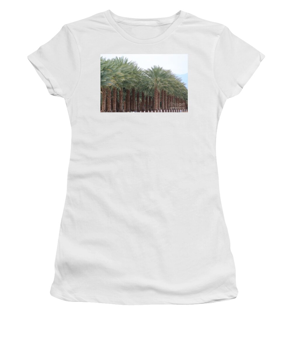 Evergreen Women's T-Shirt featuring the photograph Date Palms Near Mecca California 3 by Colleen Cornelius