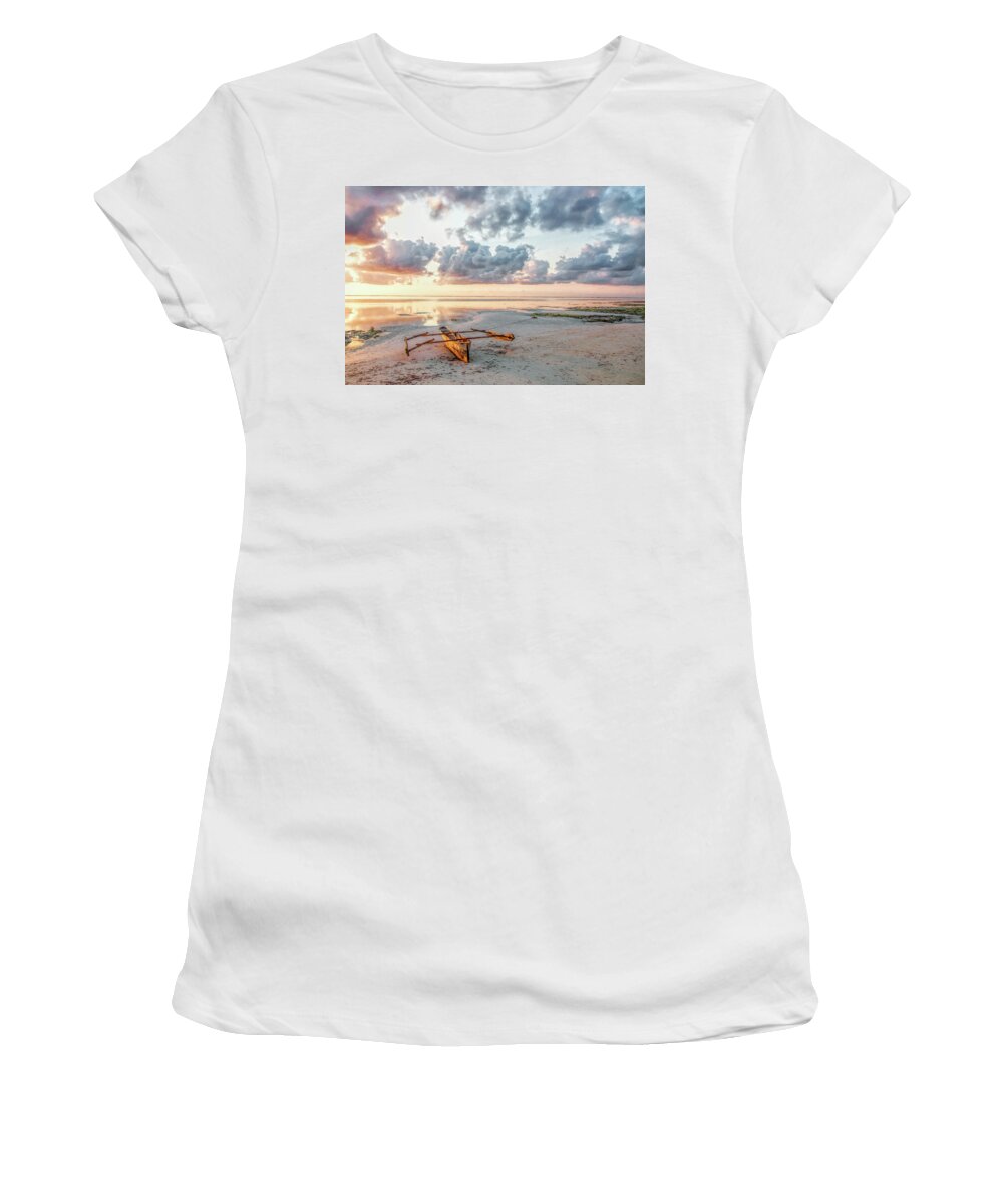 Zanzibar Women's T-Shirt featuring the photograph Dawn glory by Gaye Bentham