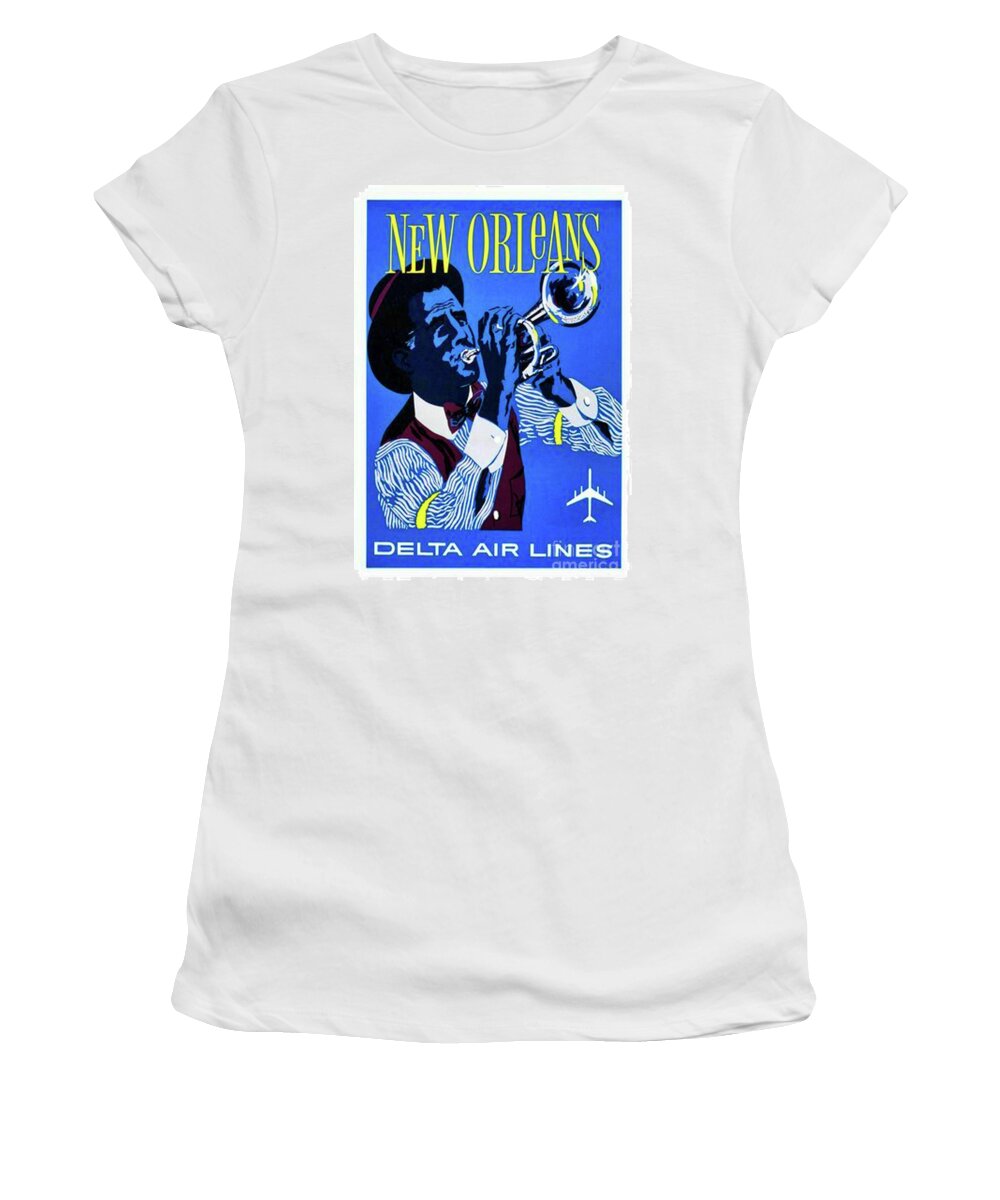 Poster Women's T-Shirt featuring the digital art Delta To New Orleans by Steven Parker