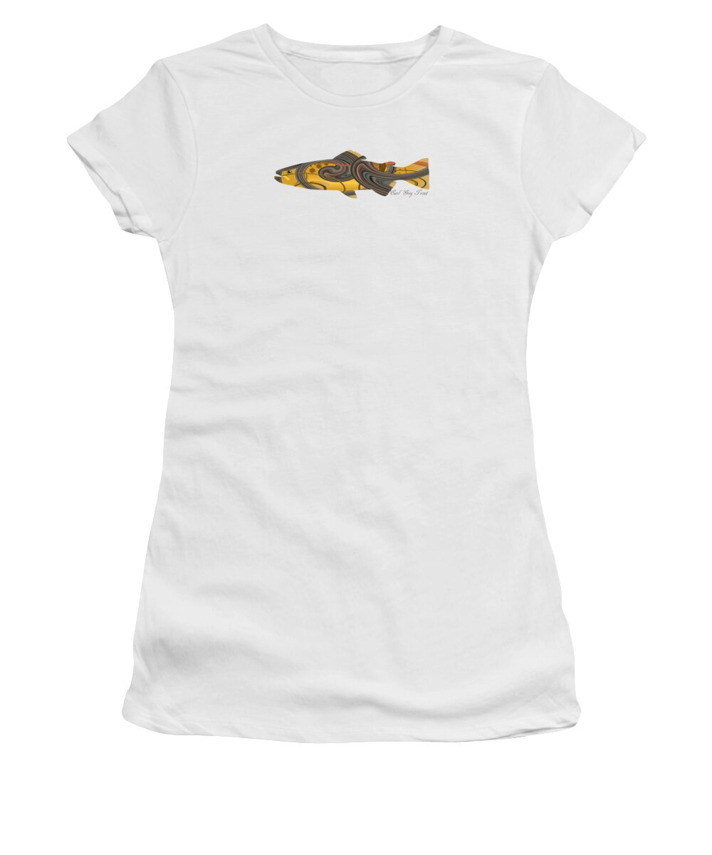 Earl Gray Women's T-Shirt featuring the digital art Mystic Trout- Earl Gray Trout 2 by Whispering Peaks Photography