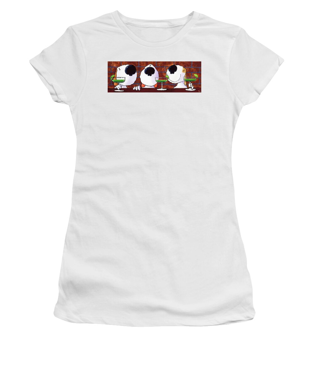Dog Women's T-Shirt featuring the painting Dogaritaville by Jim Tweedy