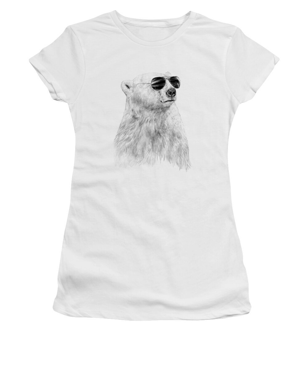 Polar Bear Women's T-Shirt featuring the drawing Don't let the sun go down by Balazs Solti