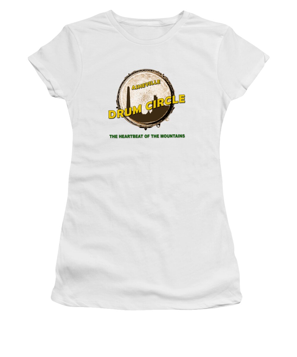Asheville Women's T-Shirt featuring the digital art Drum Circle Logo by John Haldane