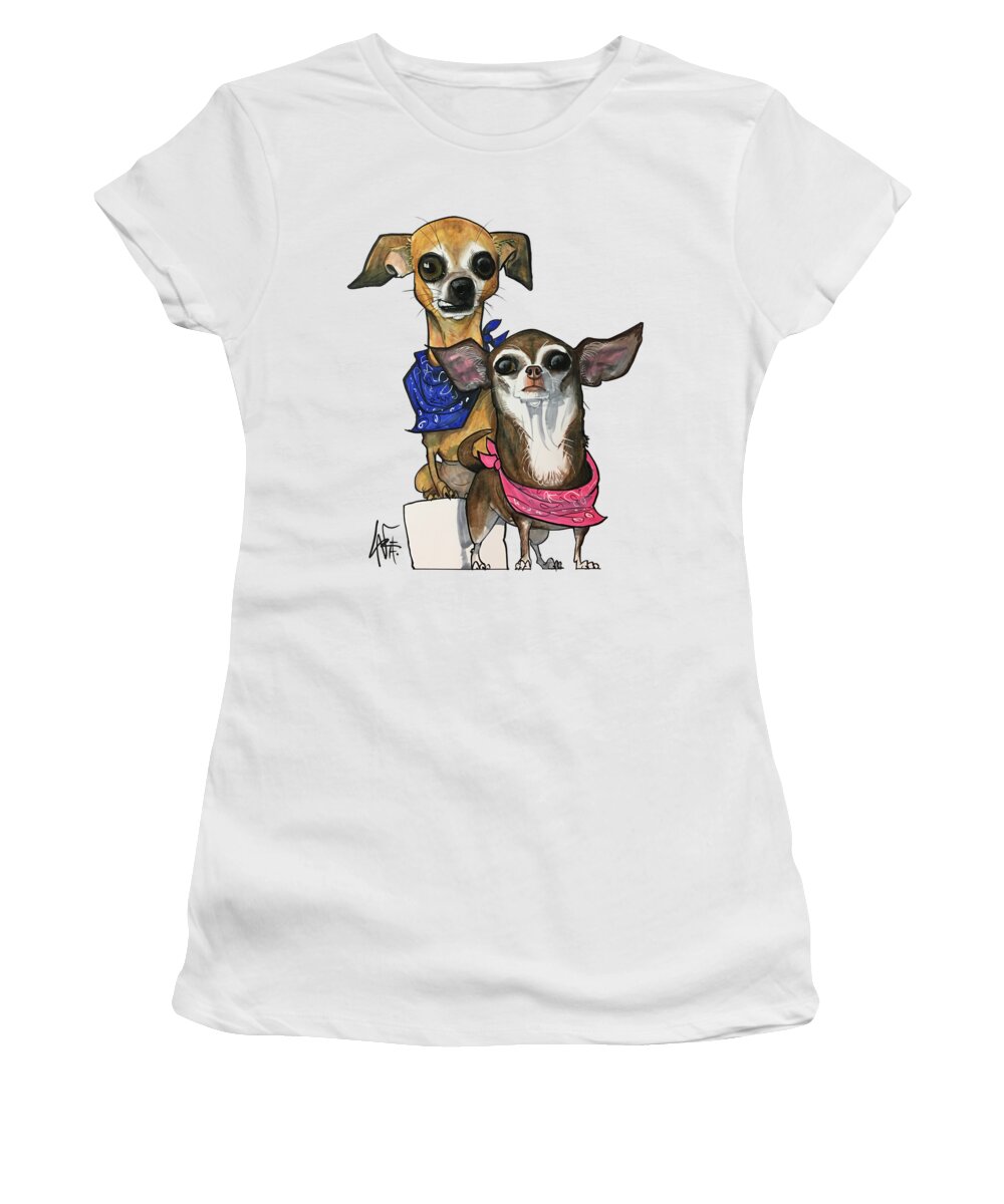 Dube 4456 Women's T-Shirt featuring the drawing Dube 4456 by Canine Caricatures By John LaFree