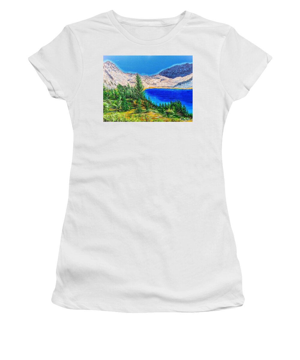 Mountain Women's T-Shirt featuring the painting Duck Pass by Kevin Daly