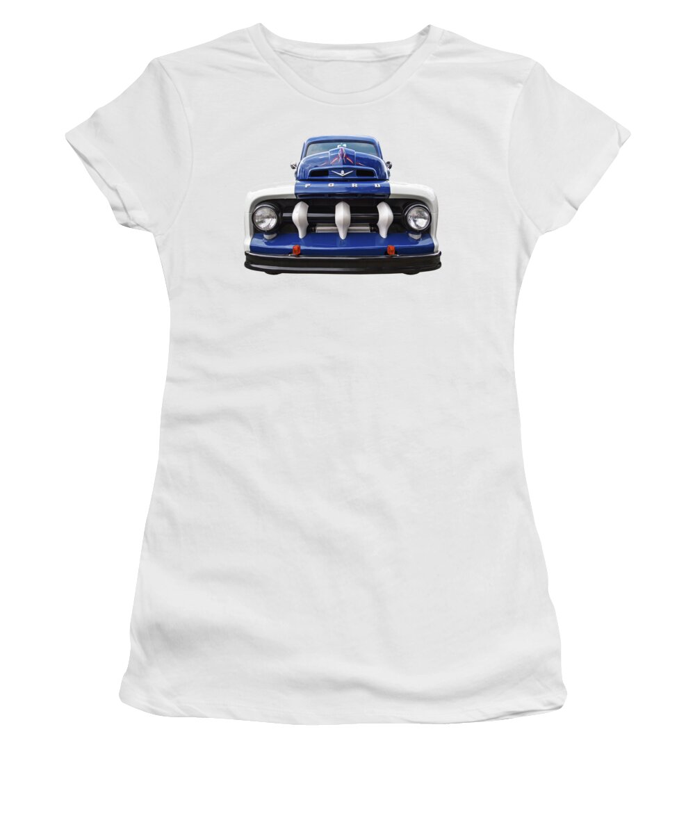 Ford Truck Women's T-Shirt featuring the photograph Early Fifties Ford V8 F-1 Truck by Gill Billington
